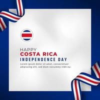 feliz dia da independência da costa rica 15 de setembro ilustração vetorial de celebração. modelo para cartaz, banner, publicidade, cartão de felicitações ou elemento de design de impressão vetor