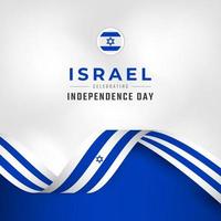 feliz dia da independência de israel ilustração vetorial de design de celebração. modelo para cartaz, banner, publicidade, cartão de felicitações ou elemento de design de impressão vetor