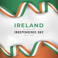 feliz dia da independência da irlanda 24 de abril ilustração vetorial de celebração. modelo para cartaz, banner, publicidade, cartão de felicitações ou elemento de design de impressão vetor