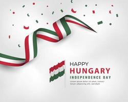 feliz dia da independência da Hungria 15 de março ilustração vetorial de celebração. modelo para cartaz, banner, publicidade, cartão de felicitações ou elemento de design de impressão vetor