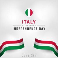 feliz dia da independência da itália celebração ilustração vetorial de design. modelo para elemento de design de cartaz do dia da independência vetor