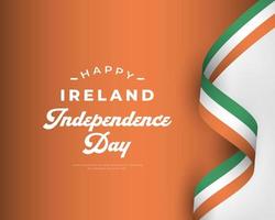 feliz dia da independência da irlanda 24 de abril ilustração vetorial de celebração. modelo para cartaz, banner, publicidade, cartão de felicitações ou elemento de design de impressão vetor