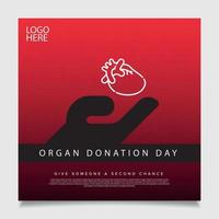 design de banner de dia de doação de órgãos vetor