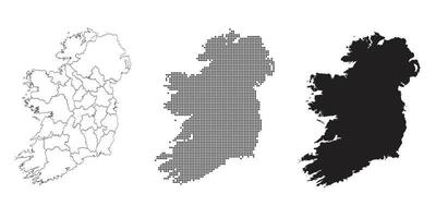 mapa da Irlanda isolado em um fundo branco. vetor