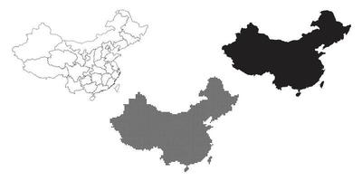 mapa da China isolado em um fundo branco. vetor