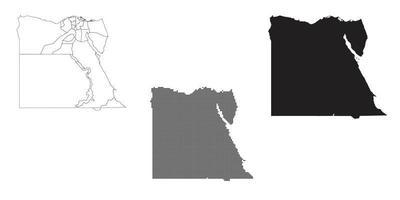 mapa do Egito isolado em um fundo branco. vetor