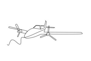 uma aeronave com hélice que converte o movimento rotativo de um motor ou outra fonte de energia, em uma corrente de turbilhão que empurra a hélice para frente ou para trás. ilustração de transporte vetor