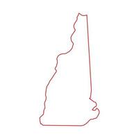 mapa ilustrado de new hampshire vetor