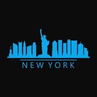 skyline de nova york ilustrado vetor