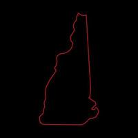 mapa ilustrado de new hampshire vetor