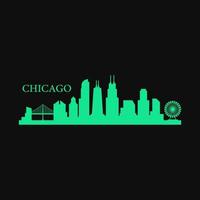 horizonte de chicago ilustrado vetor