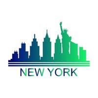 skyline de nova york ilustrado vetor