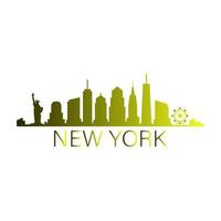 skyline de nova york ilustrado vetor