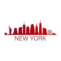 skyline de nova york ilustrado vetor