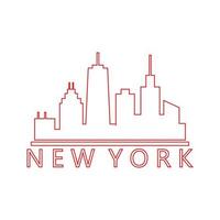 skyline de nova york ilustrado vetor