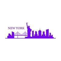 skyline de nova york ilustrado vetor