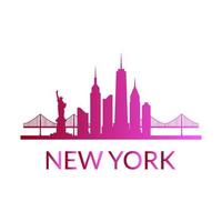 skyline de nova york ilustrado vetor