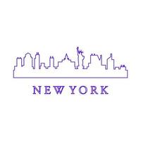 skyline de nova york ilustrado vetor