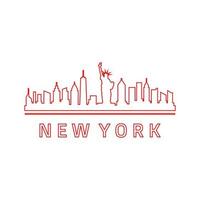 skyline de nova york ilustrado vetor