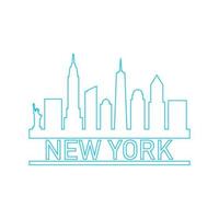 skyline de nova york ilustrado vetor