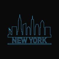 skyline de nova york ilustrado vetor