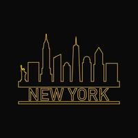 skyline de nova york ilustrado vetor