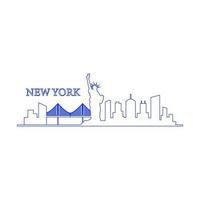 skyline de nova york ilustrado vetor