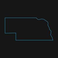 mapa ilustrado de nebraska vetor