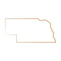 mapa ilustrado de nebraska vetor