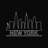 skyline de nova york ilustrado vetor