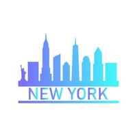 skyline de nova york ilustrado vetor