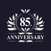 logotipo de aniversário de 85 anos, celebração luxuosa do design do 85º aniversário. vetor