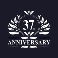 logotipo de aniversário de 37 anos, celebração luxuosa do design do 37º aniversário. vetor