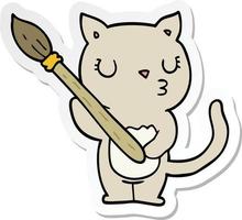 adesivo de um gato bonito dos desenhos animados vetor