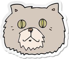 adesivo de um rosto de gato de desenho animado vetor