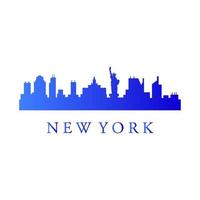 skyline de nova york ilustrado vetor