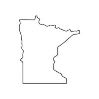 mapa de minnesota ilustrado vetor