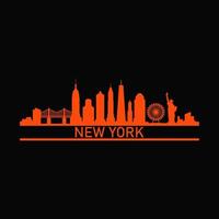 skyline de nova york ilustrado vetor