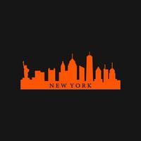 skyline de nova york ilustrado vetor