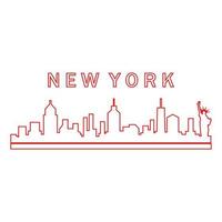 skyline de nova york ilustrado vetor