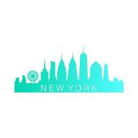 skyline de nova york ilustrado vetor