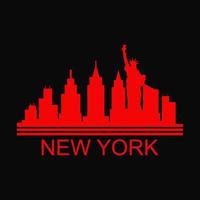 skyline de nova york ilustrado vetor