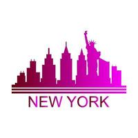 skyline de nova york ilustrado vetor