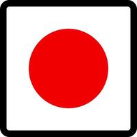 bandeira do japonês em forma de quadrado com contorno contrastante, sinal de comunicação de mídia social, patriotismo, um botão para alternar o idioma no site, um ícone. vetor