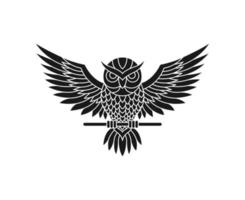 modelo de vetor de design de logotipo de silhueta de coruja