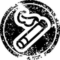 ícone angustiado de cigarro aceso vetor