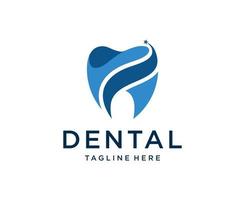 modelo de vetor de design abstrato de dente de logotipo de clínica odontológica