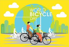 dia mundial da bicicleta vetor