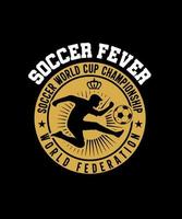 design de logotipo de vetor de febre de futebol