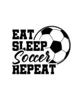 comer o design de vetor de repetição de futebol do sono